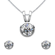 Mahi Rhodium Plated Solitaire Pendant Set Made with Swarovski Zirconia for Women 