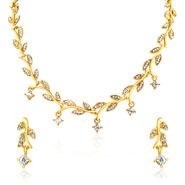 Oviya Gold plated Leafy Shine Necklace set for Women 