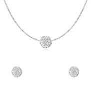 Oviya Rhodium Plated Mesmerizing Shine Pendant Set for Women 