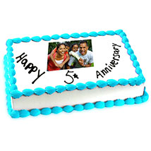 5th Anniversary Photo Cake Eggless 1kg