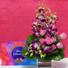 Pink & Purplish Blooms with Chocolate