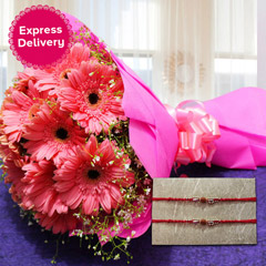Pink Gerbera with Rakhis /></a></div><div class=