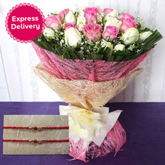 Bunch of Roses with Rakhi /></a></div><div class=