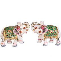 Elephant pair showpiece