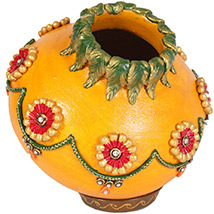 Kundan minakari matki with lid