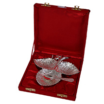 Triple leaf german silver tray