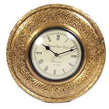 Wooden and brass wall clock