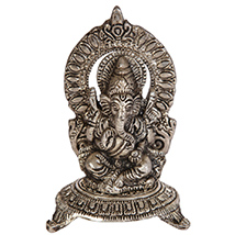 Oxidised chowki embossed ganesh ji