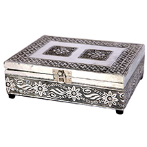 Oxidised traditional velvet jewellery box