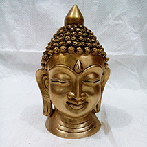 Decorative brass metal mahatma buddha face statue