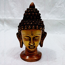 Beautiful brass metal mahatma buddha head statue