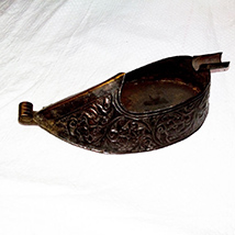 Brass metal decorative ashtray shaped as rajasthani shoes
