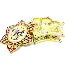 Star shaped gift box with engraved meena work