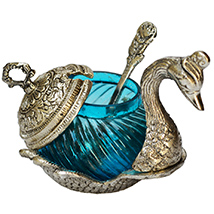 White Metal Duck Shaped Bowl