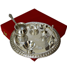 Pooja Thali Set in German Silver