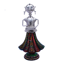 Decorative Musician Doll with Antique Embossed Work in Metal & Wood
