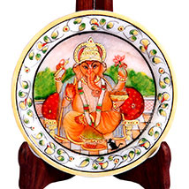 Decorative Marble Plate with Ganesh Figure