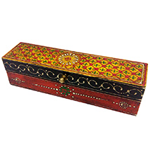 Wooden Embossed Box in Multicolor