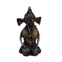 Brass Ganesha Statue with Embossed Work