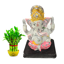 Shiny marble Lord Ganesha statue