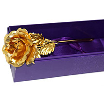 Golden Metal Rose in a Box
