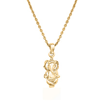 Mahi Gold Plated Ganesh Ganpati Religious God Pendant with CZ for Men & Women 