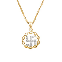 Mahi Gold Plated Swastik Religious Pendant with CZ for Men & Women 