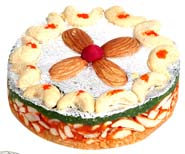 Ghasitarams Orange Dryfruit Mithai Cake