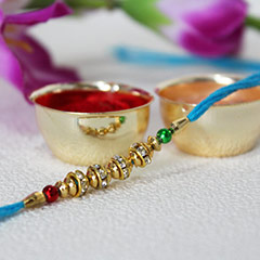 Golden Beaded Rakhi