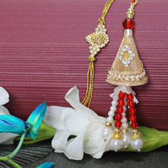 Golden Red Lumba Rakhi set /></a></div><div class=