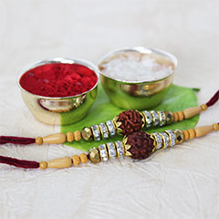 Sparkling Rudraksha Rakhis /></a></div><div class=