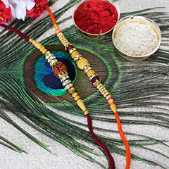 Elegant Beaded Rakhi Set