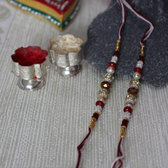 Colourful Beaded Rakhi Set