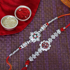 Sparkling Silver Rakhi Set /></a></div><div class=
