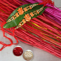 Saffron Ganesha Rakhi