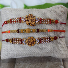 Auspicious & Sparkling Rakhi Set of 3 /></a></div><div class=