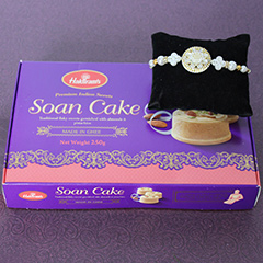 Delicious Soan Cake with Rakhi