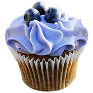 6 Blue Berry Cupcakes