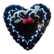 1k Heart Shape Chocolate Eggless Cake