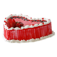 1kg Heart Shape Strawberry Eggless Cake