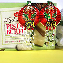 Pista Burfi with Ganesha Hangings