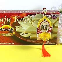 Kaju Katli with hanging diya