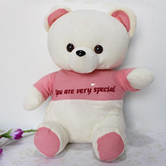Cute Pink & White Bear - 35 cm