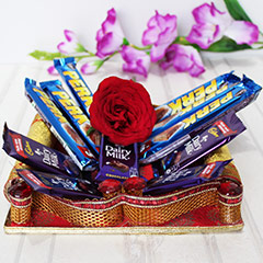 Choco Basket with Rose
