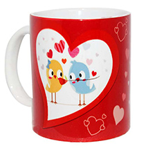 Red and White Heart Mug