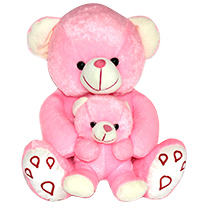 Big Pink Teddy with Small Teddy