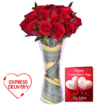 Passionate Red Blooms with Greeting Card