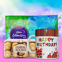 Birthday Mug with Celebrations and Ferrero Rocher