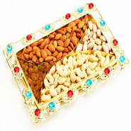 Color Beads Golden Dryfruit Tray
