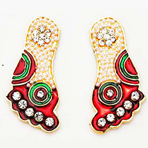 Multicolor Metal Laxmi Goddess Feet